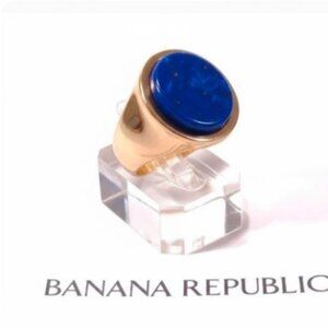 Banana Republic Women's Blue Lapis Oval Shiny Signet Ring Sz 6 NWT 45